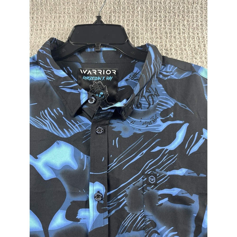 Warrior Rhodesian X Ray Shirt Blue Camo Stretch  Short Sleeve Mens 4XL